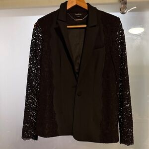 Bebe Black Blazer with Lace Detail